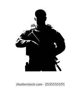 Schwarze Silhouette eines Armee-Logos