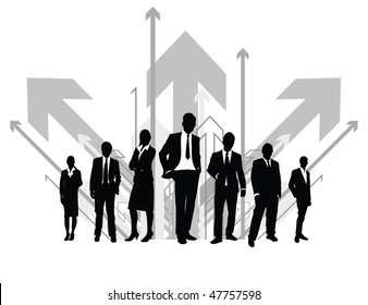 black silhouette with arrow background