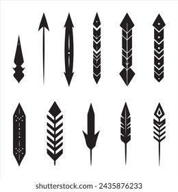 A black silhouette arrow set
