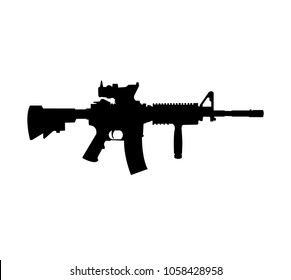 Black Silhouette Of Assault Rifle