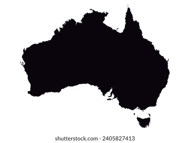 Black silhouette of Australia map.