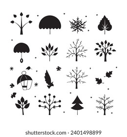 A black silhouette Autumn Set