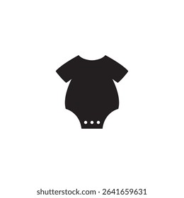 Black silhouette baby onesie illustration for infant clothing designs
