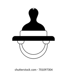 black silhouette of baby pacifier vector illustration