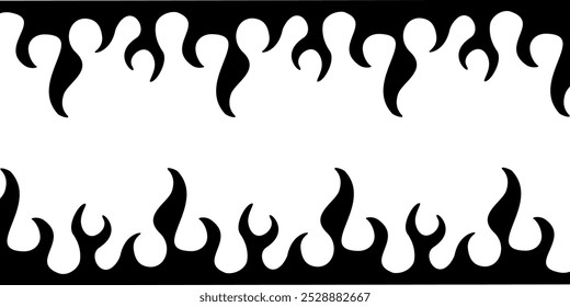 black silhouette background of flames
