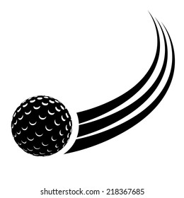 Black silhouette of the ball for field hockey with a trace. Vector illustration