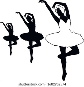 black silhouette of a ballerina figure