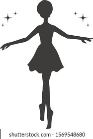 black silhouette of ballet dancer