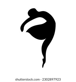 black silhouette ballet dancer icon logo