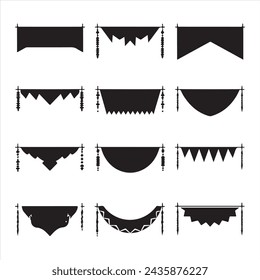 A black silhouette banner set
