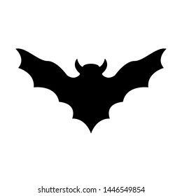 Black Silhouette Bat Isolated On White Stock Vector (Royalty Free ...