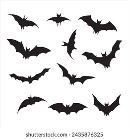 A black silhouette bat set
