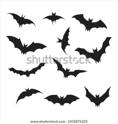 A black silhouette bat set
