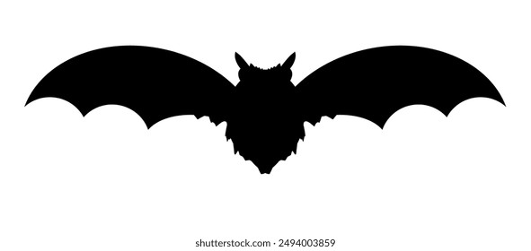 Black silhouette of a bat - vector illustration