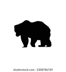 A black silhouette of a bear