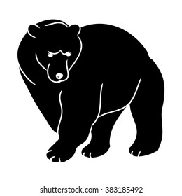 Black silhouette of a bear