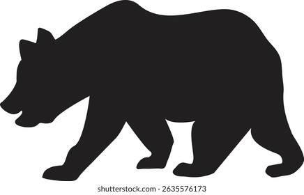 Black Silhouette Bear Icon for Wildlife Design
