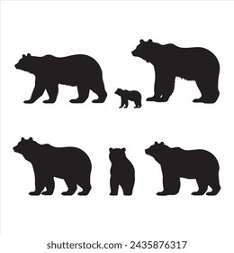 A black silhouette bear set