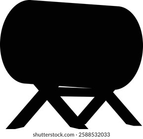 Black Silhouette of Bedug Drum for Islamic Events Ramadan and Eid