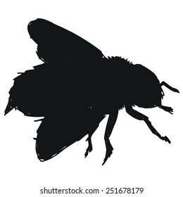 black silhouette of bee