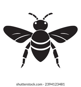 A black Silhouette bee animal
