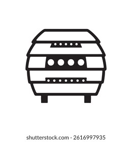 Black silhouette of beekeeping icon logo design in vector style