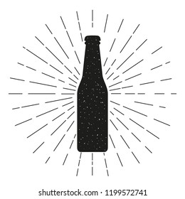 Schwarze Silhouette Bierflasche. Vektorgrafik.