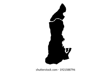 black silhouette of belem city map in brazil on white background