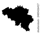 Black Silhouette of a Belgium Country land Map