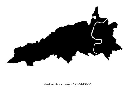 schwarze Silhouette der Stadtplan von Bern in der Schweiz auf weißem Hintergrund