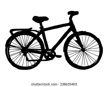 black silhouette of bicycle