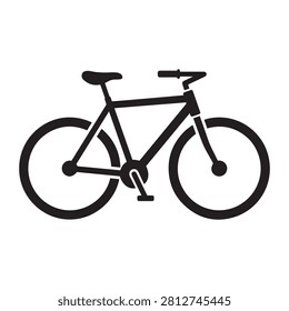 Black silhouette of a bicycle icon, simple vector illustration of a bike
