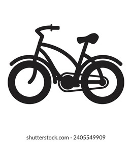 Black Silhouette of Bicycle  vector template 