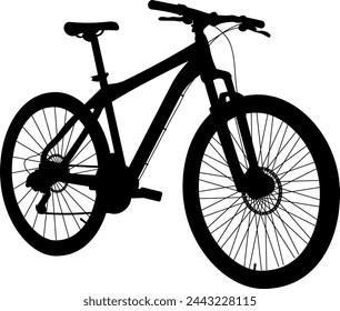 black silhouette of a bicycle without background