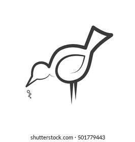 A black silhouette of a bird