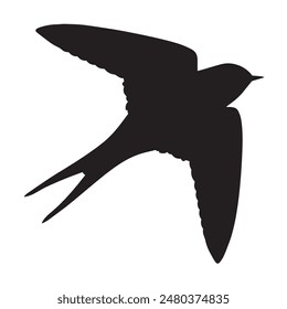 A black silhouette of a bird flying in the air
