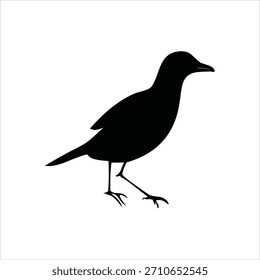 Icono de pájaro de silueta negra Una Ilustración vectorial simple de un pájaro Pequeño