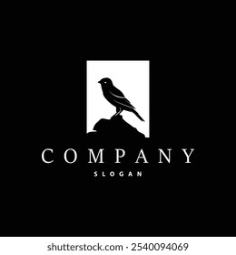 Black silhouette bird logo concept design simple vintage bird lover illustration template