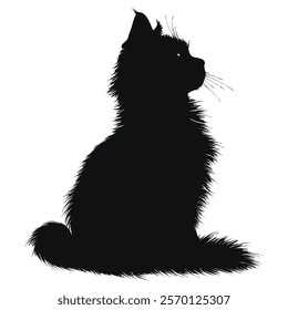 Black silhouette of a Birman