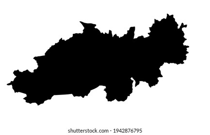 silueta negra en el mapa de la ciudad de Blida en Argelia sobre fondo blanco