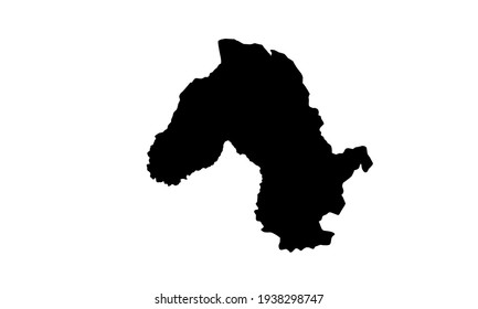 black silhouette of Bobonaro map on white background