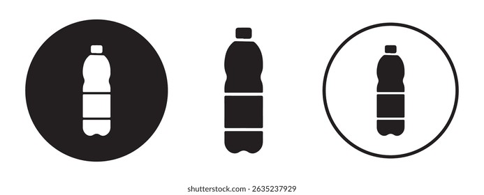 Black silhouette bottle icon. Plastic bottle icon symbol sign collection. Water bottle vector illustration eps 10