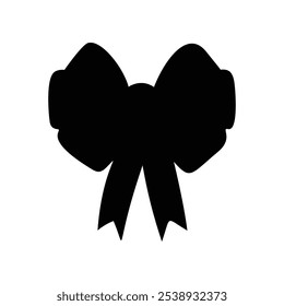 Black silhouette of a bow in a flat vector style isolated on a white background