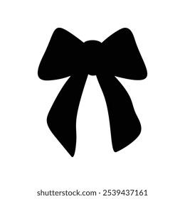 Black silhouette of a bow in a flat vector style isolated on a white background