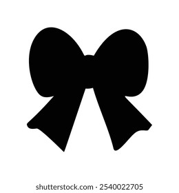 Black silhouette of a bow in a flat vector style isolated on a white background