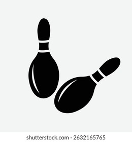 Black Silhouette Bowling Pins Icon