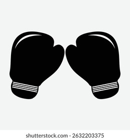 Black Silhouette Boxing Gloves Icon