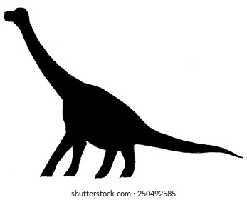 black silhouette of brachiosaurus
