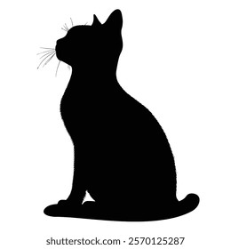 Black silhouette of a Brazilian Shorthair