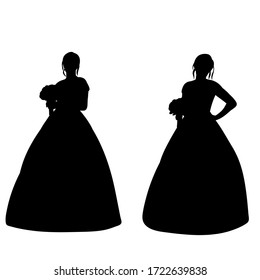 black silhouette of a bride